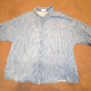 Women's Coldwater Creek Tencel Denim Blouse Size 18